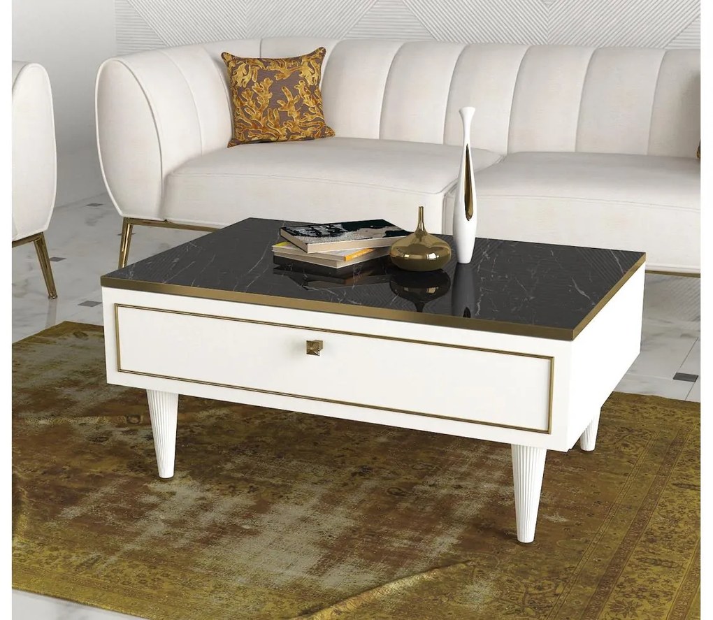 Kávésasztal RAVENNA 60x90 cm fehér