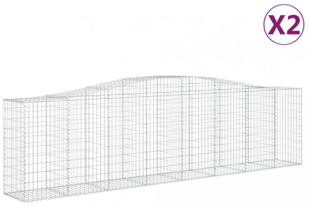 2 db íves horganyzott vas gabion kosár 400x50x100/120 cm