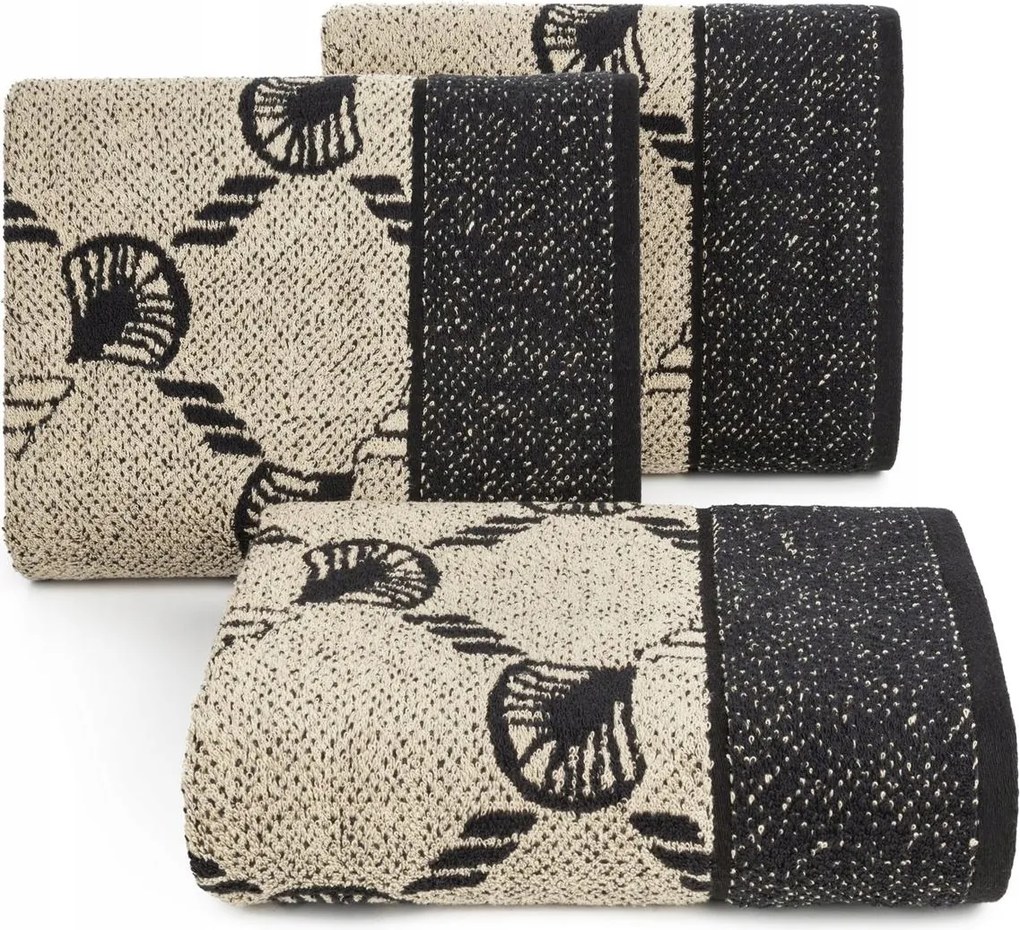 Dorian pamut törölköző 30x50 fekete+grafit