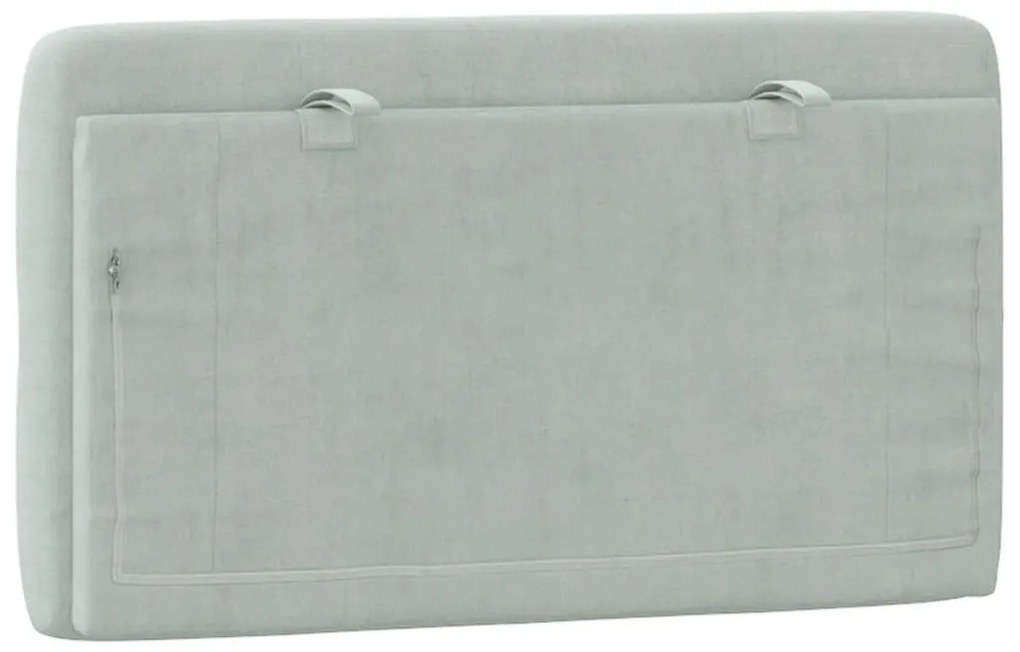 világosszürke bársony fejtámla párna 80 cm