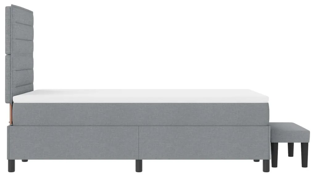 Box Spring Ágy Matraccal és Pad Világosszürke 120x190 cm Szövet