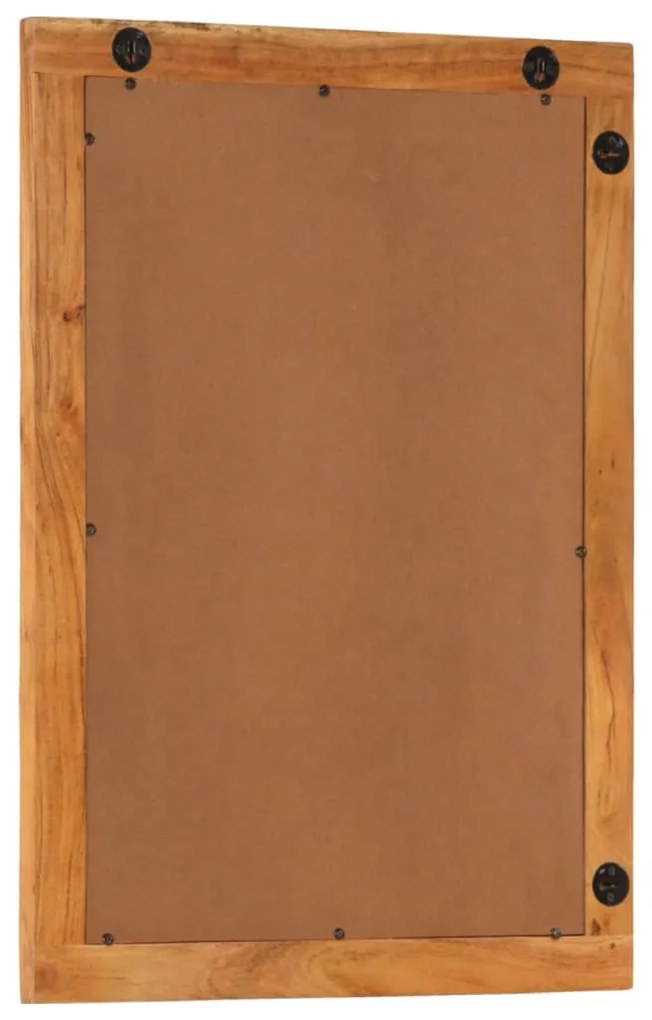 vidaXL tömör akácfa és üveg fürdőszobatükör 50 x 70 x 2,5 cm