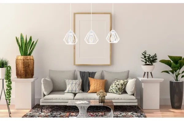 Csillár zsinóron CEED 3xE27/60W/230V fehér