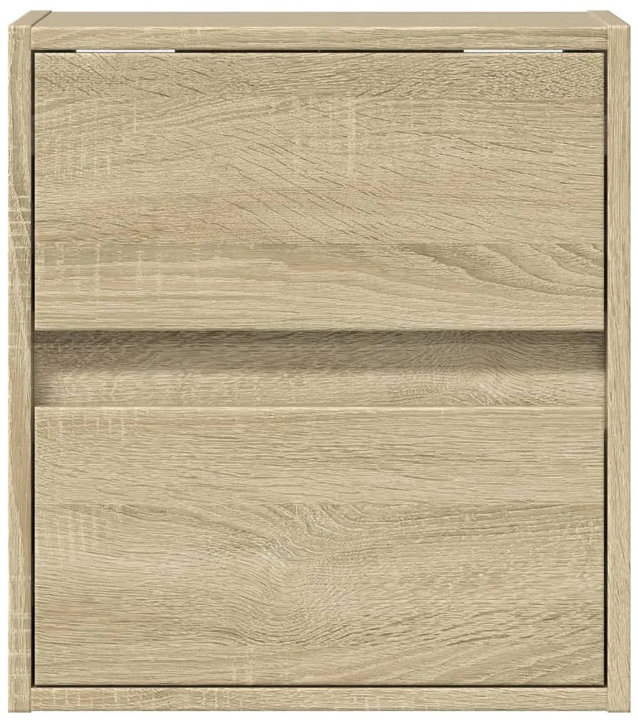 2 db sonoma tölgy színű fali TV-szekrény LED-del 41x31x45 cm