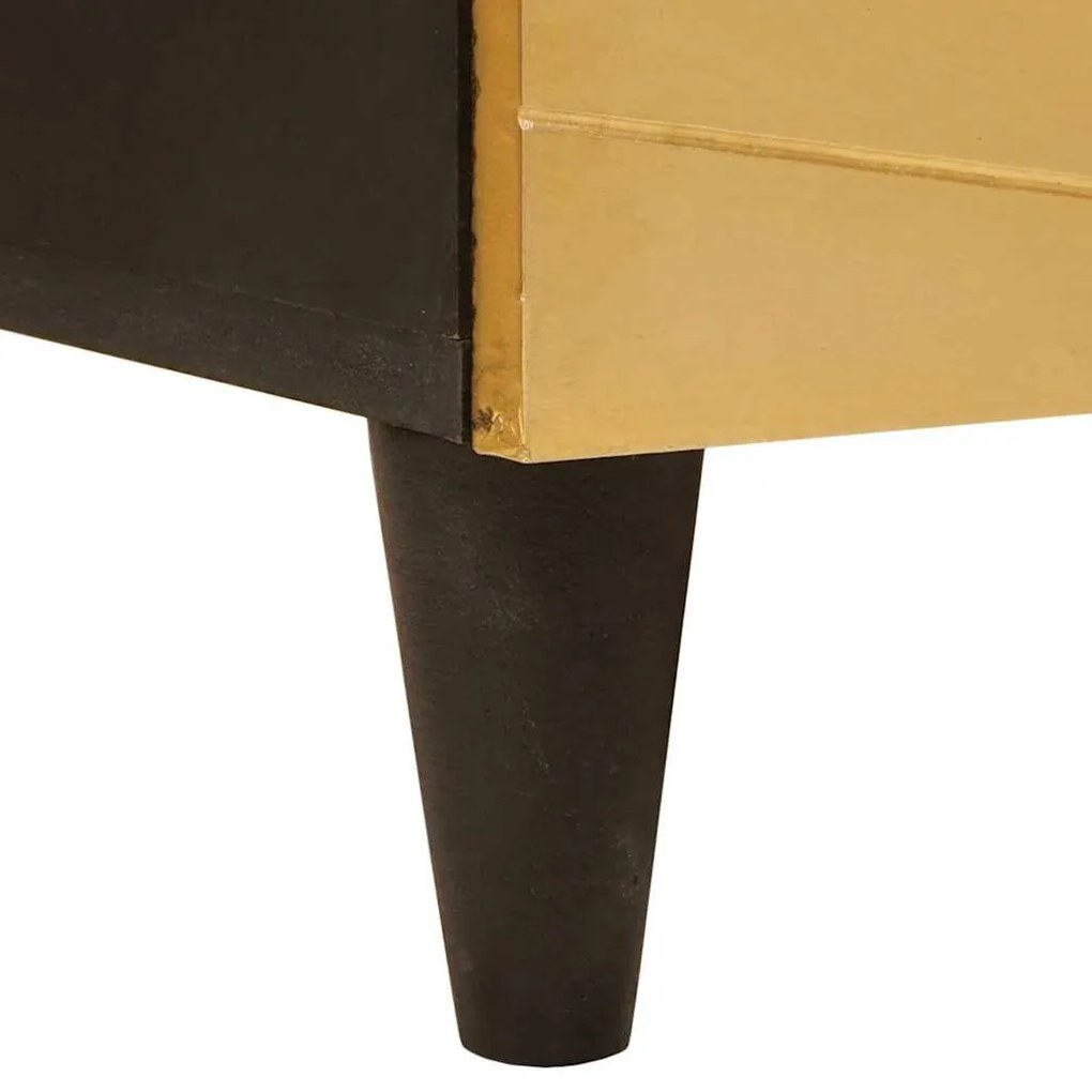 Széf 2 pcs Fekete és Arany 60 x 33 x 75 cm tömör mangófa