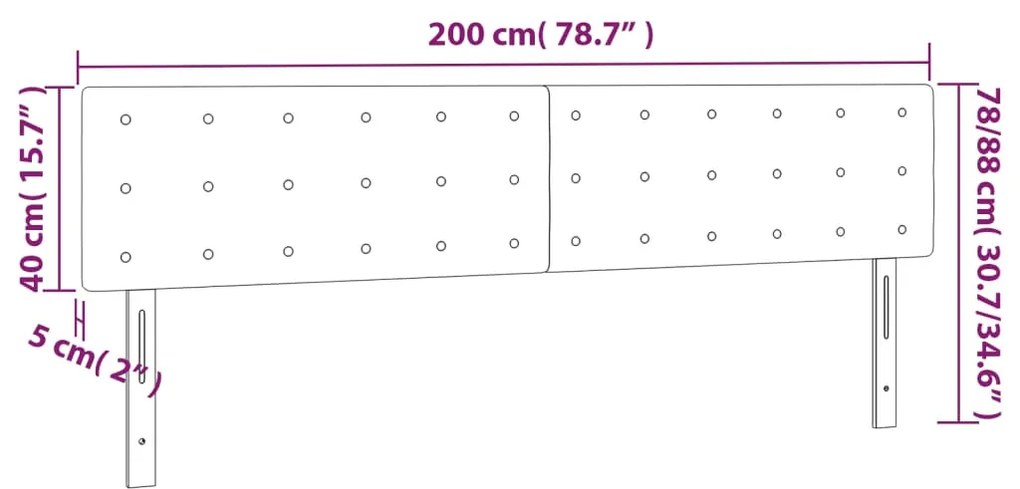 2 db cappuccino színű műbőr fejtámla 100 x 5 x 78/88 cm