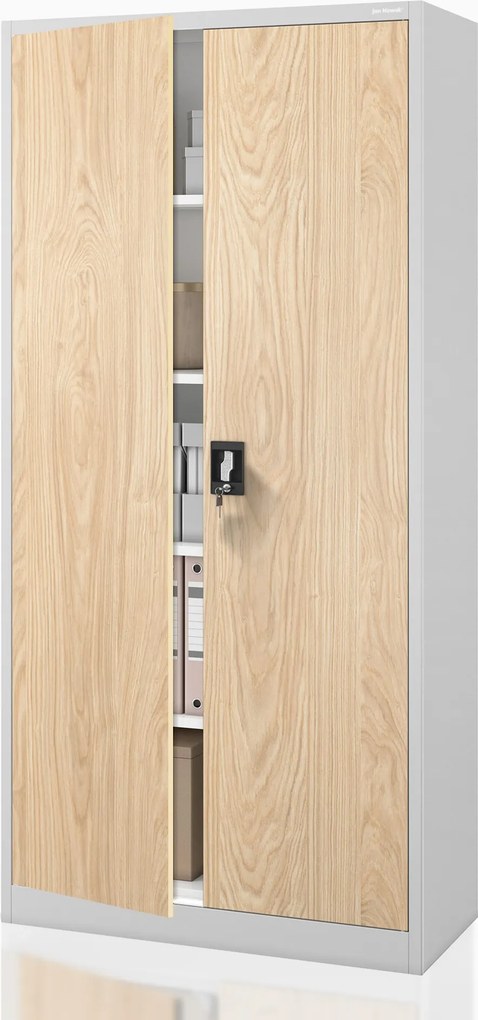 Irodai iratszekrény szürke / sonoma tölgy: Eco Design JAN 900 x 1850 x 400 mm