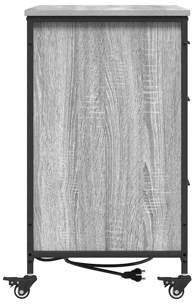 Irodai szekrény kerékkel Szürke sonoma 76 x 41 x 72 cm Faanyag