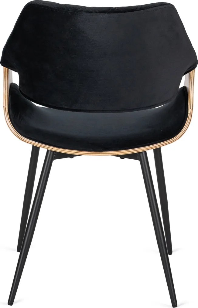 DAKOTA bársony szék fekete / arany tölgy színben