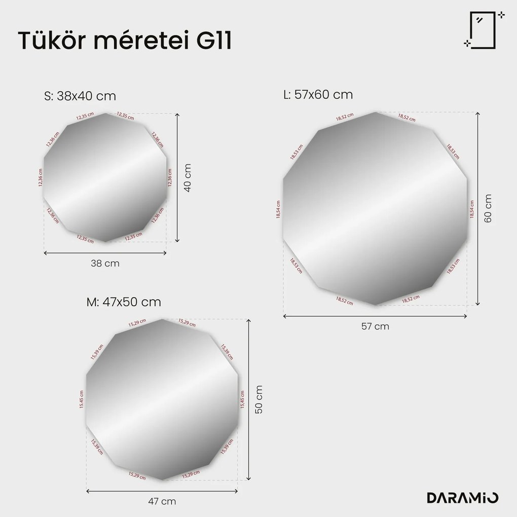 Aszimmetrikus tükör LED-világítással G11