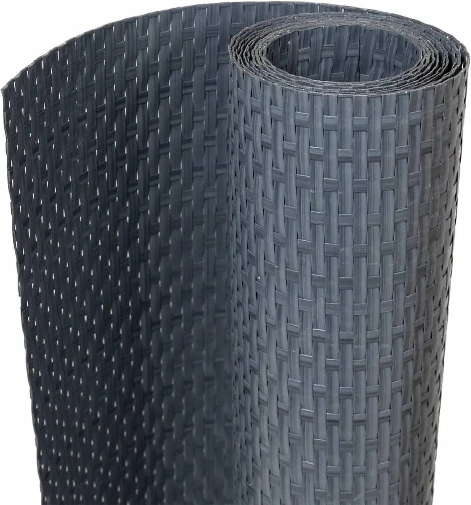 vidaXL antracitszürke polyrattan erkélyparaván 400x90 cm