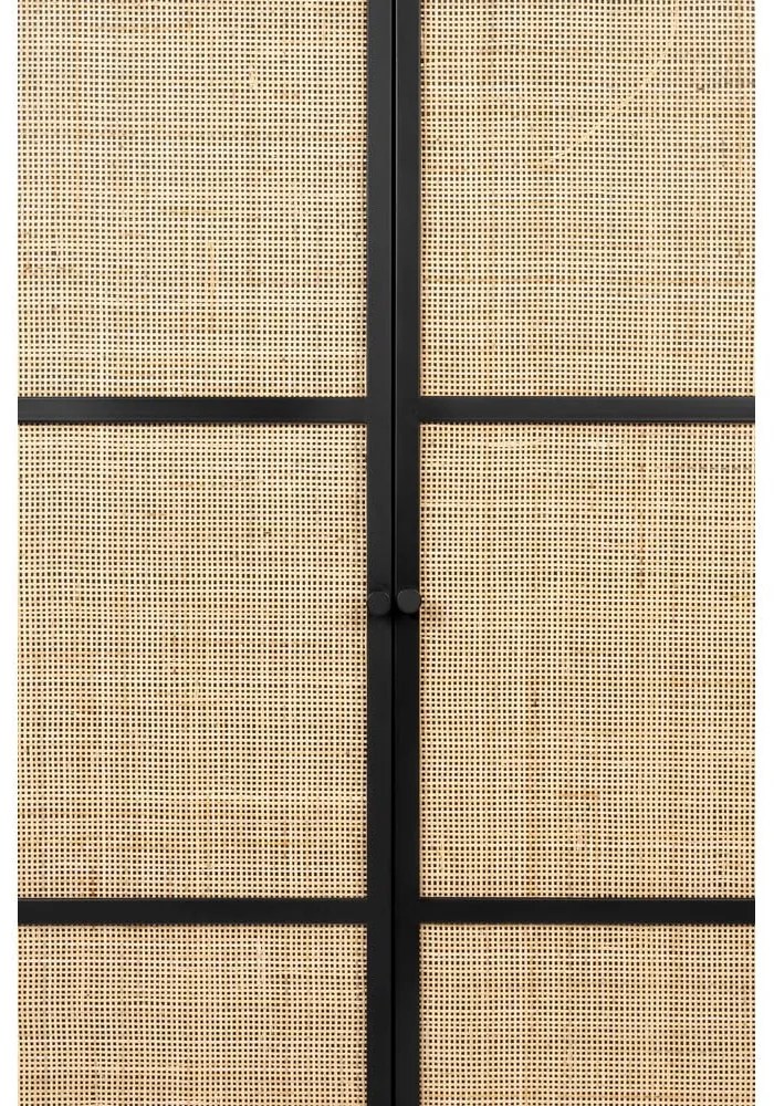 Fekete rattan komód 70x145 cm Guuji - White Label