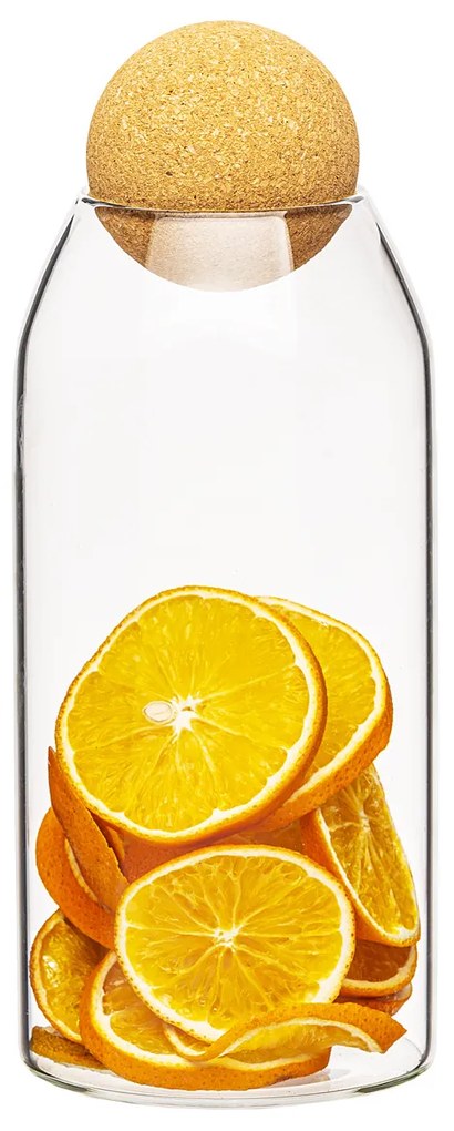 4Home Cork üveg élelmiszer tároló fedéllel, 1,1 l