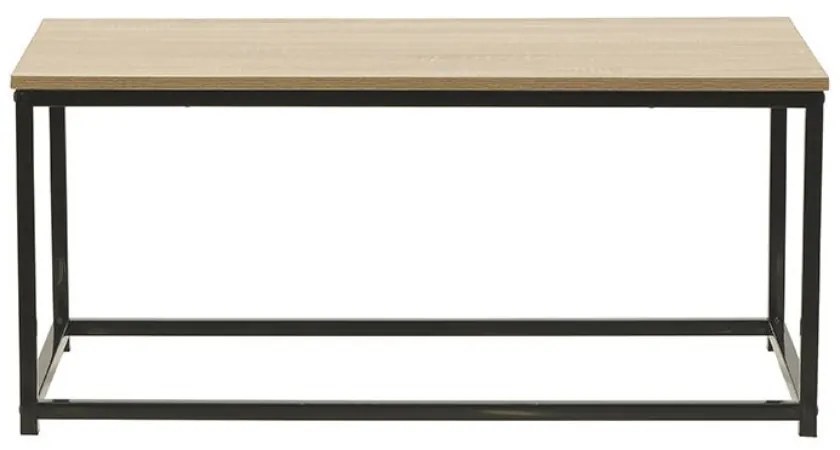 Intenso Home loft stílusú szögletes dohányzóasztal fém lábbal 90 x 40cm (Sonoma tölgy) | Masszív fém váz