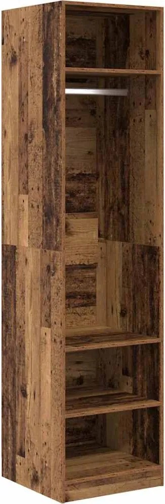 vidaXL Ruhásszekrény polcokkal Öreg fa 50 x 50 x 200 cm Faanyag
