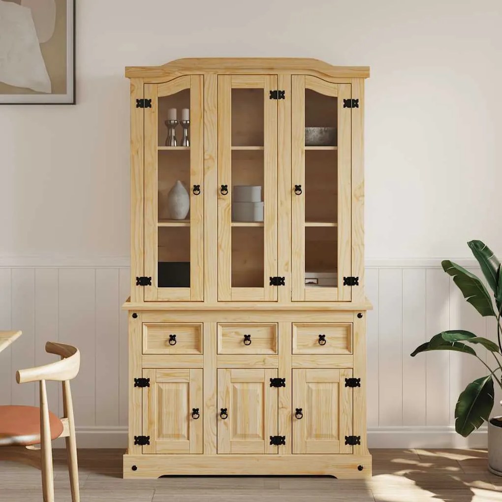 Corona barna tömör mexikói fenyő magasszekrény 112x43x196 cm