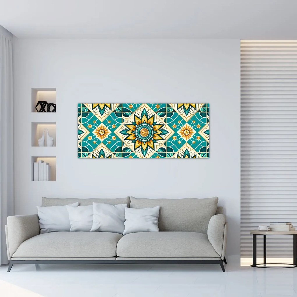 Kép - Türkiz minta (120x50 cm)