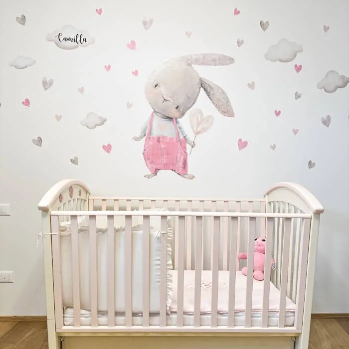 INSPIO Falmatrica - Rózsaszín nyuszi szivecskékkel