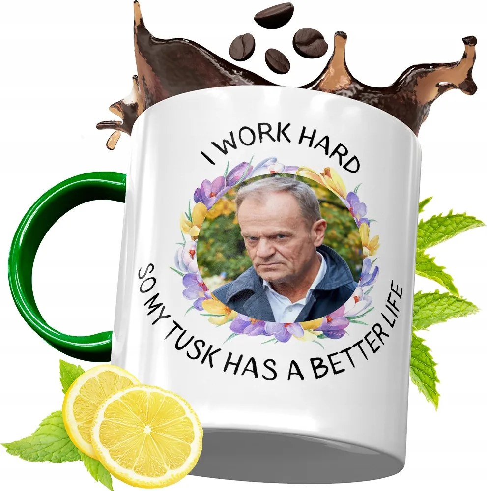 Donald Tusk Zöld Bögre Ajándék Nyomtatott Fotóval