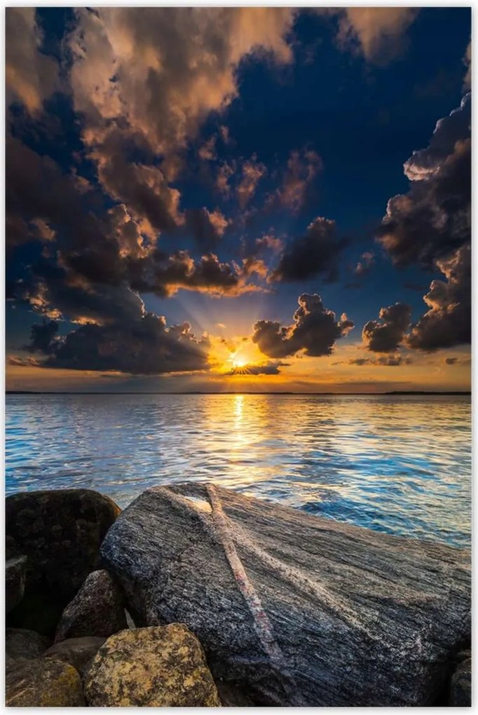 Poszterek 80x120 Sziklák Tenger Naplemente