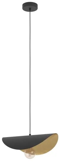 Eglo 390392 - Csillár zsinóron SACEDA 1xE27/40W/230V 41 cm fekete/arany