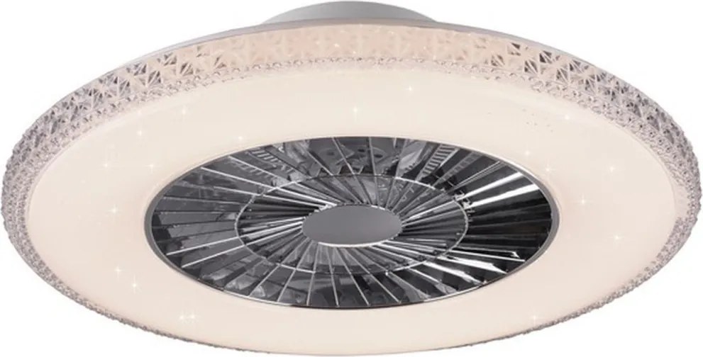 TRIO R62412106 HARSTAD Ventilátoros lámpa Ezüst LED IP20