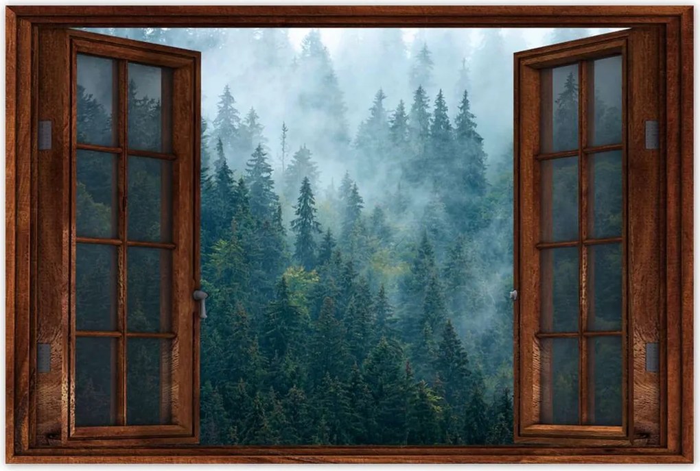 Poszterek 60x40 Erdő a ködben Utazás