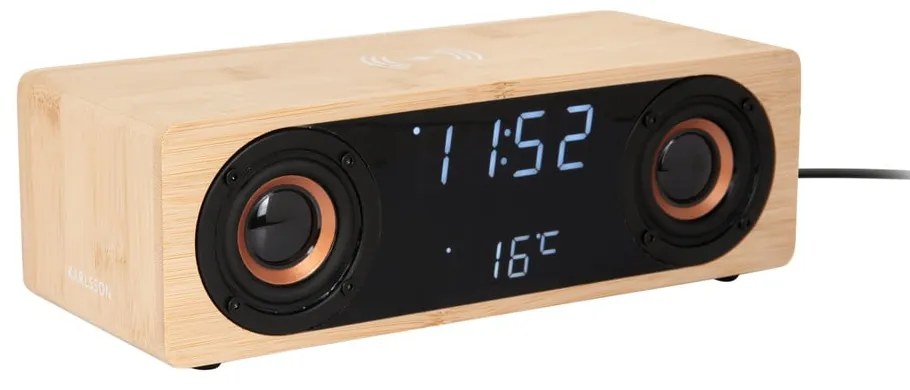 Digitális rádiós ébresztőóra vezeték nélküli töltővel Classic BT – Karlsson