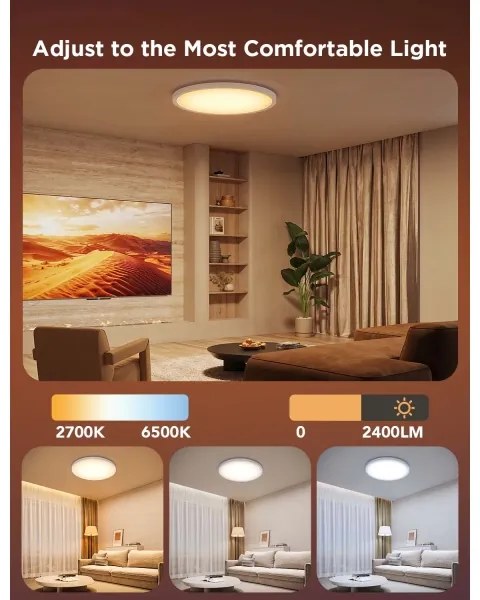 Govee - RGBICWW LED dimmelhető mennyezeti lámpa, 29 W/230 V, átm. 30 cm, matt, Wi‑Fi