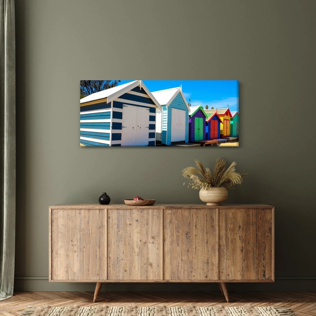 Kép - Brighton Beach, Melbourne, Ausztrália (120x50 cm)