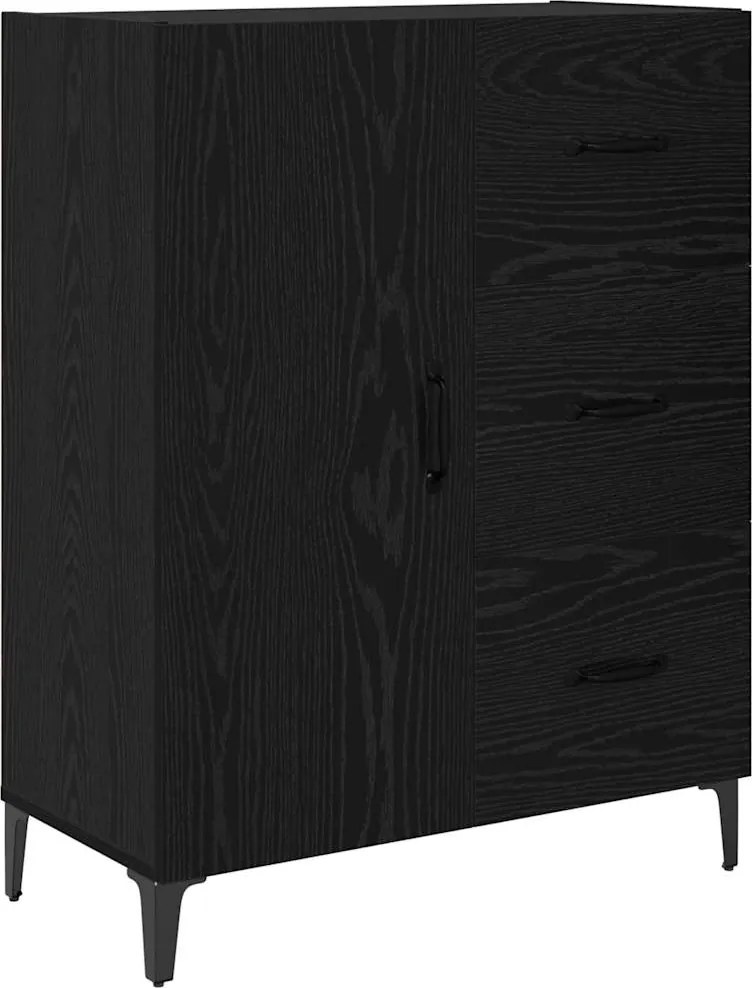 vidaXL Széf fiókkal Fekete tölgy 69,5 x 34 x 90 cm Faanyag
