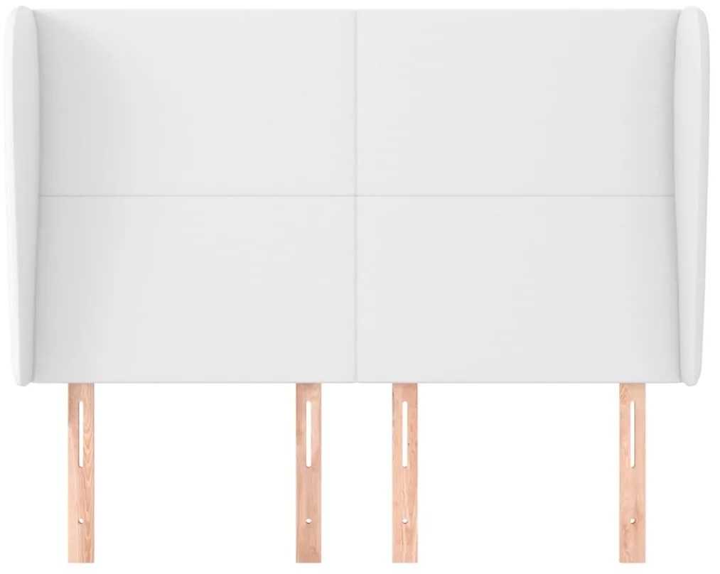 fehér műbőr fejtámla szárnyakkal 147x23x118/128 cm