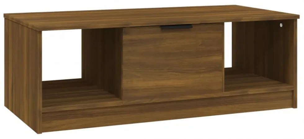 barna tölgyszínű szerelt fa dohányzóasztal 102 x 50 x 36 cm