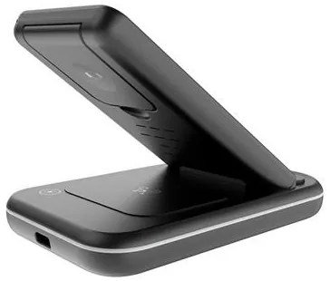 Töltőállomás, 3-az-1-ben, Apple+Qi töltés, CANYON WS-304, fekete (CAWCS304B)
