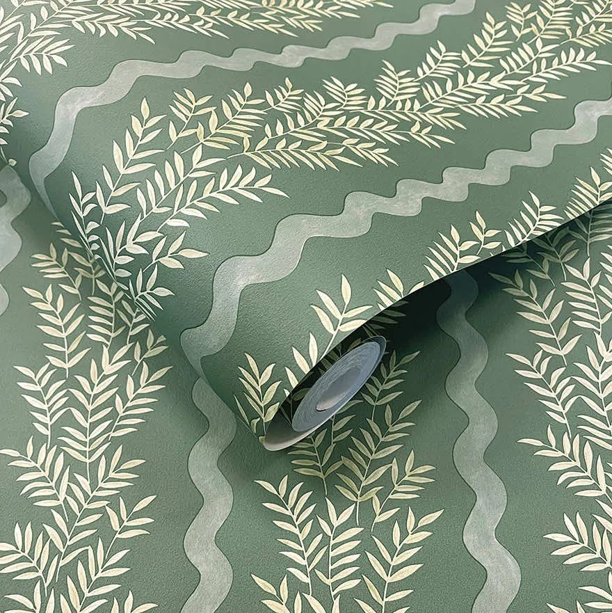 Holden Decor Tales of the Manor Pipkin Stripe zöld csíkos vlies tapéta – 91983