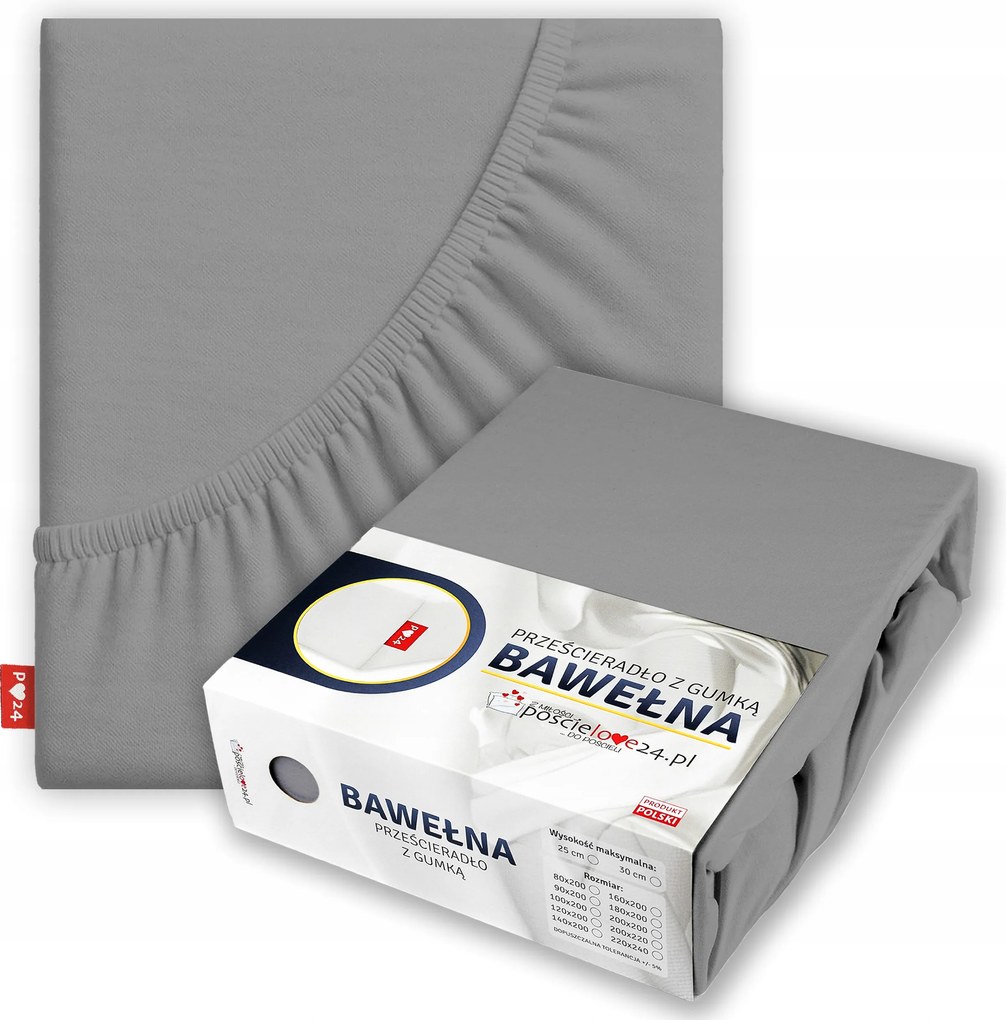 Gumis lepedő 220x240 Vastag Pamut Prémium Oldal 30 cm Acél