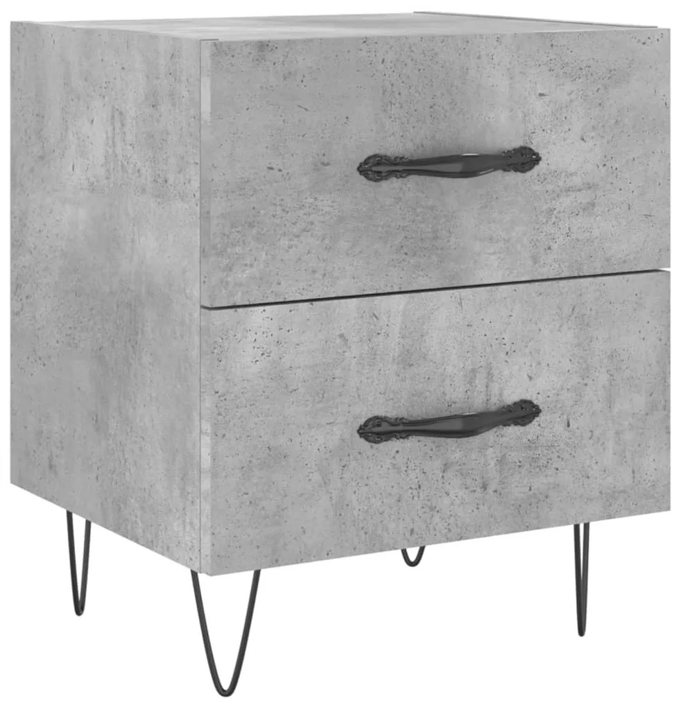 2 db betonszürke szerelt fa éjjeliszekrény 40 x 35 x 47,5 cm