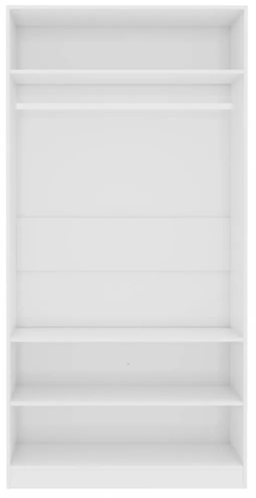 magasfényű fehér szerelt fa ruhásszekrény 100 x 50 x 200 cm