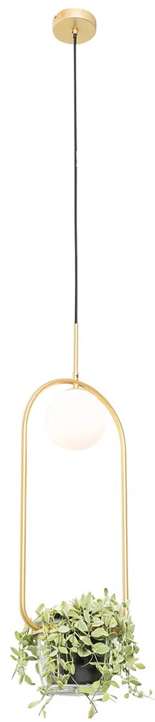 Art Deco lógólámpa arany fehér üveggel - Isabella