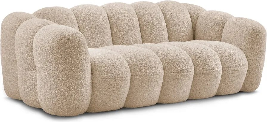 Világosbarna buklé kanapé 232 cm Hippolyte – Bobochic Paris