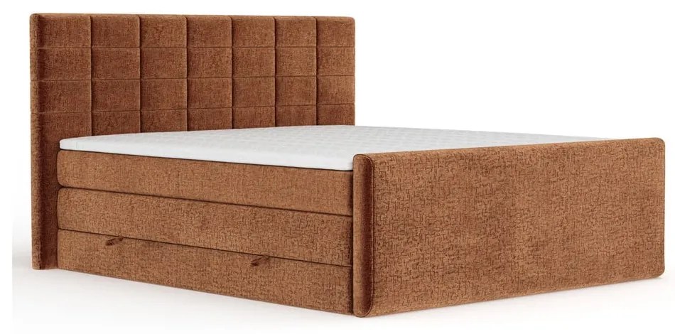 Narancssárga ágyneműtartós boxspring ágy 140x200 cm Ava – Maison de Rêve