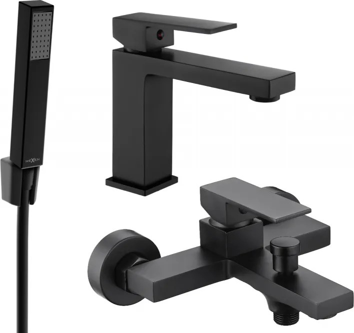 Mexen Uno R77 fürdőkád készlet, fekete - 71403R77-70