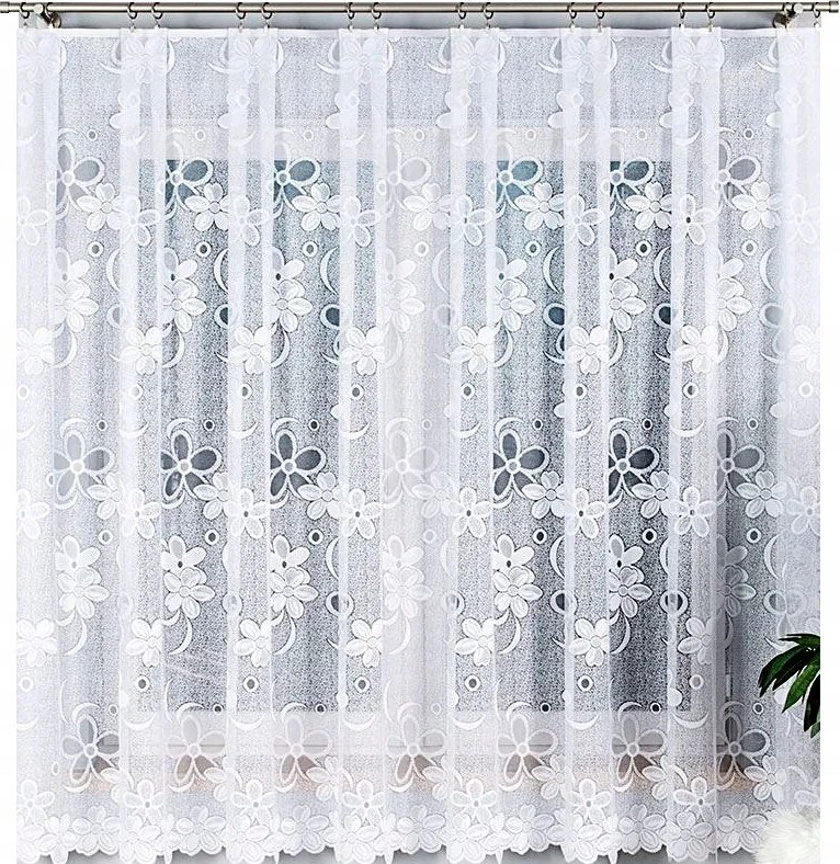 Jacquard függöny Renata 400x180cm mintás 49885 egyenes virágos (szegélyekkel)