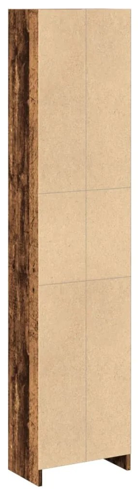 antik fa színű szerelt fa könyvespolc 40 x 24 x 176 cm