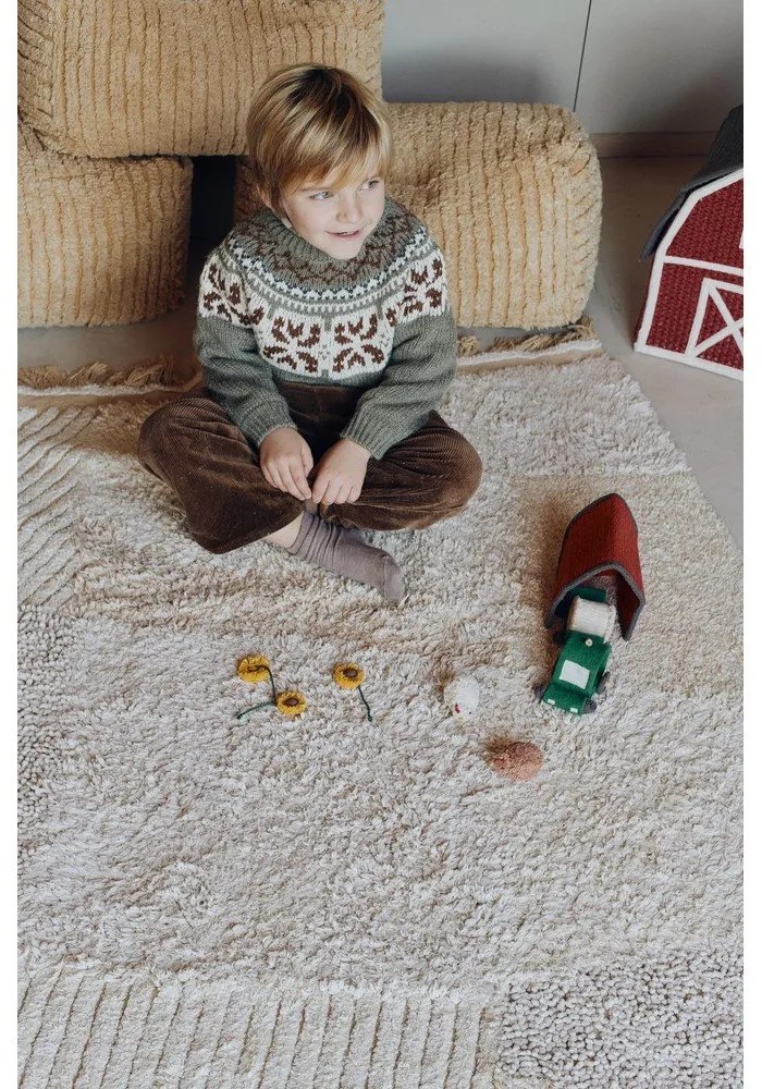 Bézs pamut gyerek játszószőnyeg 120x170 cm Farm Fields – Lorena Canals