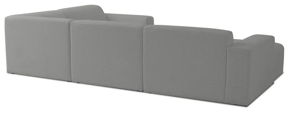 Szürke buklé sarokkanapé (U alakú) Roxy – Scandic