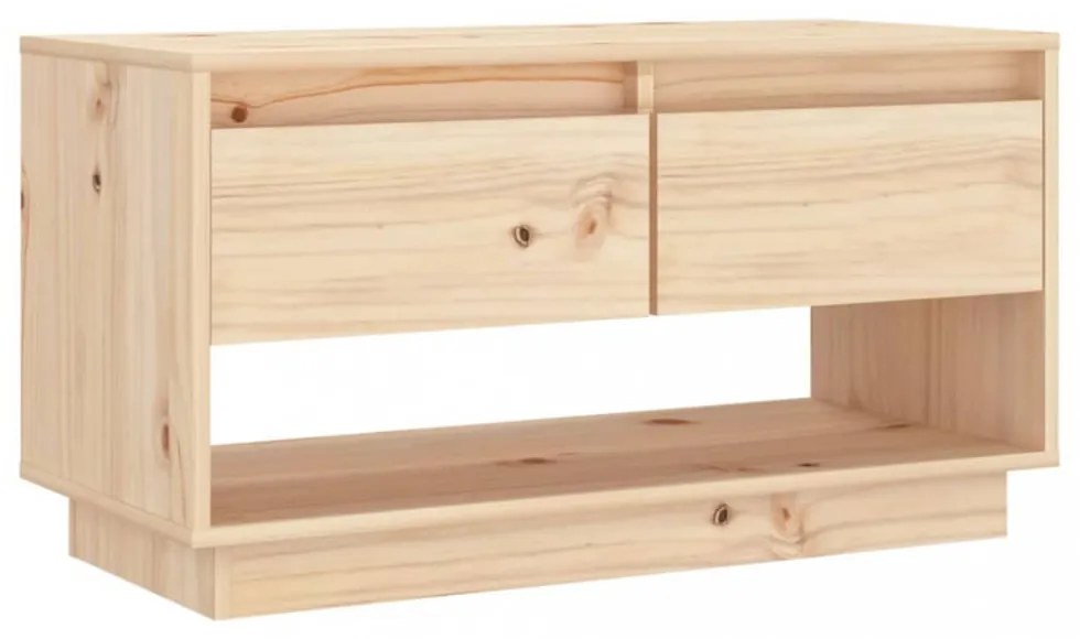 tömör fenyőfa TV-szekrény 74 x 34 x 40 cm