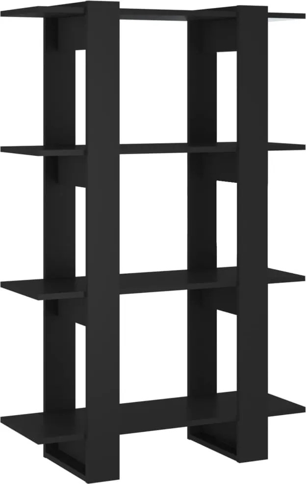 vidaXL fekete könyvszekrény/térelválasztó 80 x 30 x 123,5 cm
