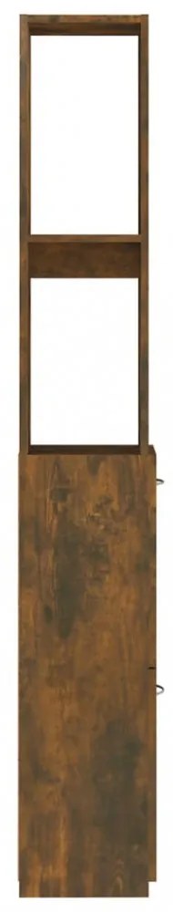 füstös tölgy színű szerelt fa fürdőszobaszekrény 25x26,5x170 cm