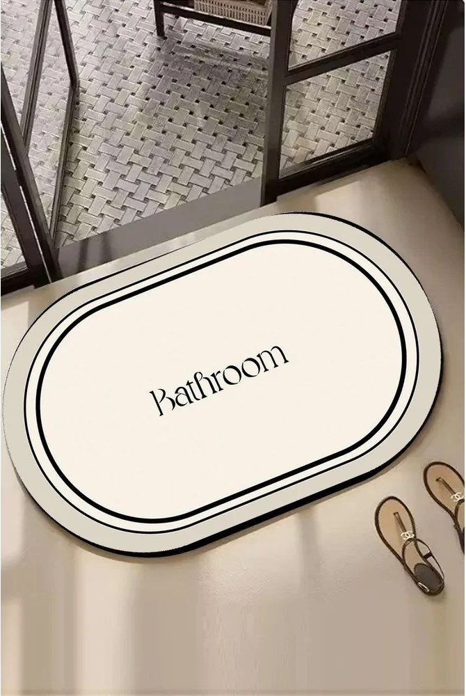 Krémszínű fürdőszobai kilépő 60x100 cm Farbelle – Foutastic